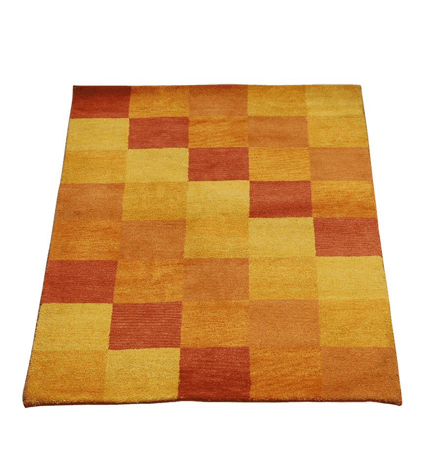 201 x 143 cm Gabbeh Tribal Wool Rug Hand-Knotted Yellow Colour - Rugoutlet