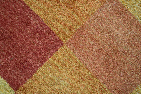 201 x 143 cm Gabbeh Tribal Wool Rug Hand-Knotted Yellow Colour - Rugoutlet