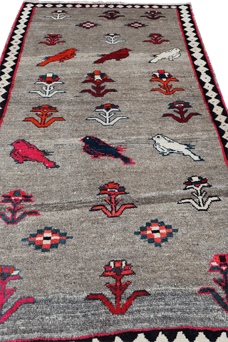 209x108 cm Persian Qashqai Wool Rug Handmade Beige - Rugoutlet