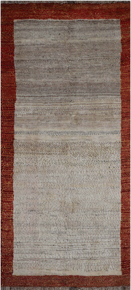 190x106 cm Persian Qashqai Wool Rug Handmade Beige