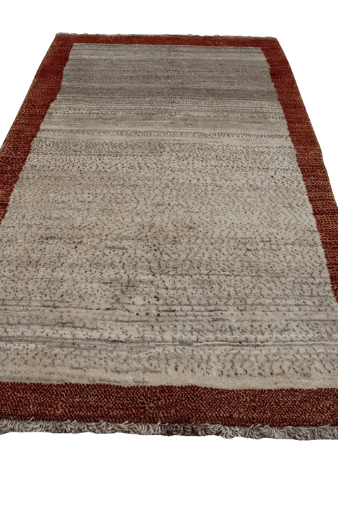 190x106 cm Persian Qashqai Wool Rug Handmade Beige - Rugoutlet