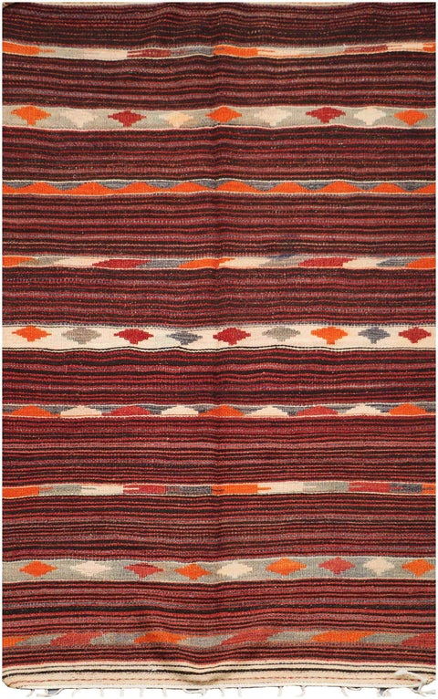 290x144 cm Lori Kilim Wool Rugs Handmade Maroon - Rugoutlet