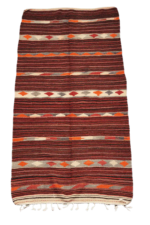 290x144 cm Lori Kilim Wool Rugs Handmade Maroon - Rugoutlet