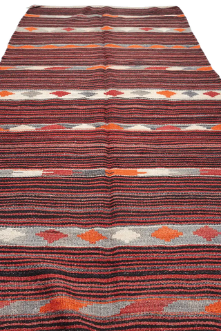 290x144 cm Lori Kilim Wool Rugs Handmade Maroon - Rugoutlet