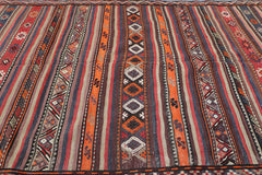 289X136 cm Antique Qashqai Kilim Sumak Tribal Wool Rugs Handmade Maroon - Rugoutlet