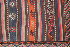 289X136 cm Antique Qashqai Kilim Sumak Tribal Wool Rugs Handmade Maroon - Rugoutlet