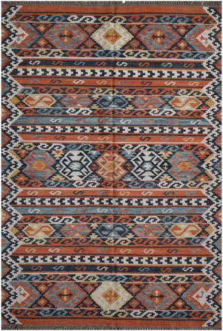 245x172 cm Shiraz Kilim Tribal Wool Rugs Hand Knotted Multi-Coloured - Rugoutlet