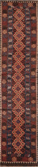 367x80 cm Afghan Kilim Runner Tribal Wool Rug Handmade Maroon - Rugoutlet