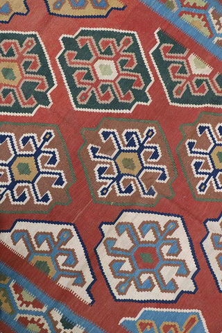 248x158cm Persian Shiraz Kilim Wool Handmade burnt Orange rug - Rugoutlet