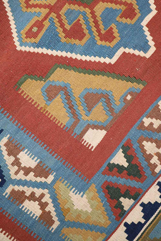 248x158cm Persian Shiraz Kilim Wool Handmade burnt Orange rug - Rugoutlet