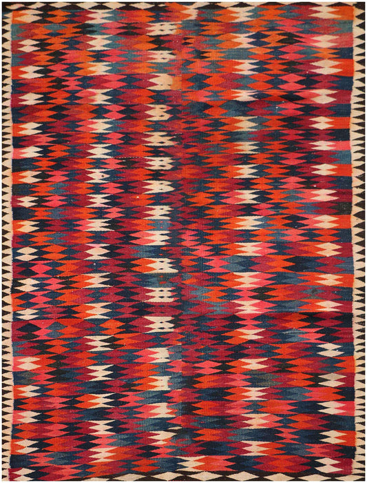 300x157 cm Antique Lori Kilim Tribal Wool Rug Handmade Red