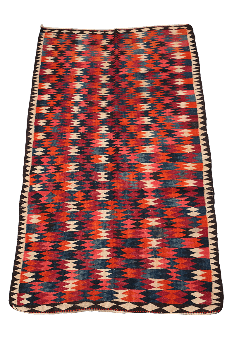 300x157 cm Antique Lori Kilim Tribal Wool Rug Handmade Red - Rugoutlet