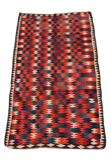 300x157 cm Antique Lori Kilim Tribal Wool Rug Handmade Red - Rugoutlet