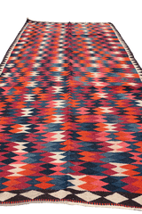 300x157 cm Antique Lori Kilim Tribal Wool Rug Handmade Red - Rugoutlet