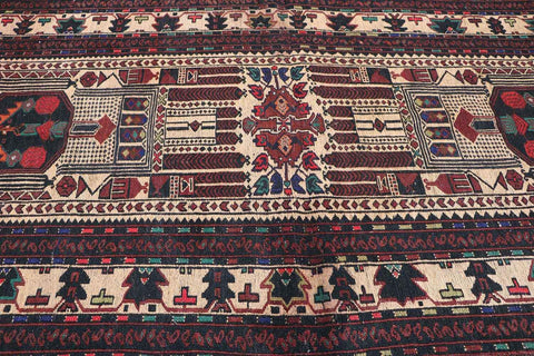 179x106cm Afghan Sumak (Soumak) brown handmade rug - Rugoutlet