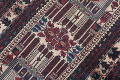 179x106cm Afghan Sumak (Soumak) brown handmade rug - Rugoutlet