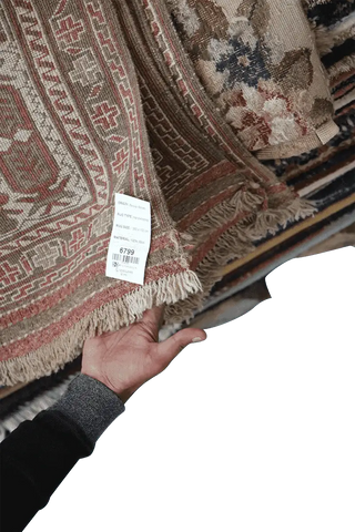 250x150cm Uzbek Sumak (Soumak) Tribal Wool Handmade Brown and Beige rug - Rugoutlet