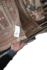 250x150cm Uzbek Sumak (Soumak) Tribal Wool Handmade Brown and Beige rug