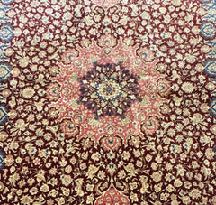 Silk & Fine Persian Qum Traditional Wool Rug 200 cm x 135cm