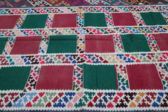 240x150 cm Shiraz Tribal Kilim Tribal Wool Rugs Hand Knotted Red Green - Rugoutlet