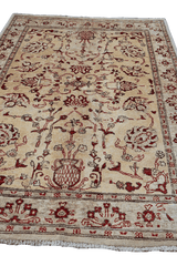 177x122 cm Ziegler Tribal Wool Rugs Hand Knotted Brown - Rugoutlet