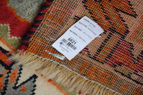 181x115 cm Qashqai Tribal Wool Rugs Hand Knotted Red - Rugoutlet