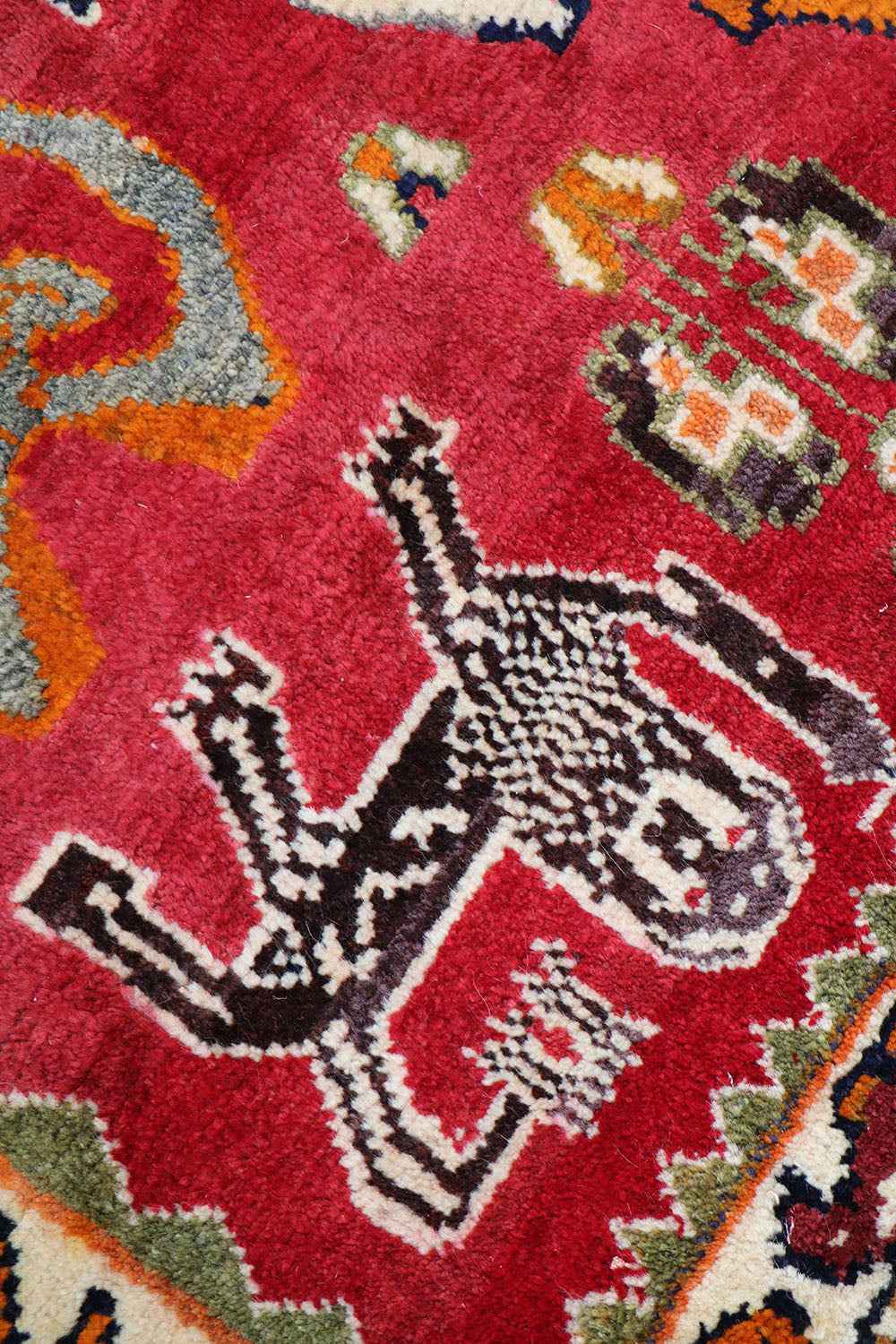 181x115 cm Qashqai Tribal Wool Rugs Hand Knotted Red - Rugoutlet