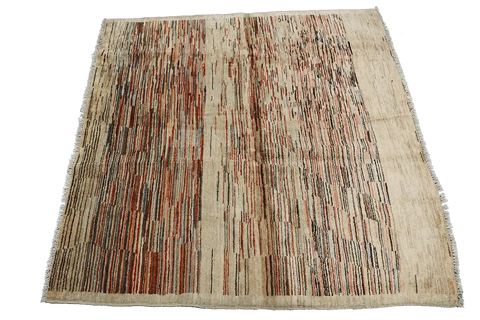 150x150 cm Contemporary Modern Tribal Wool Rugs Hand Knotted Brown - Rugoutlet