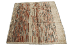 150x150 cm Contemporary Modern Tribal Wool Rugs Hand Knotted Brown - Rugoutlet