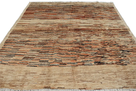 150x150 cm Contemporary Modern Tribal Wool Rugs Hand Knotted Brown - Rugoutlet