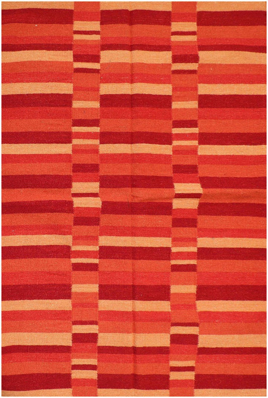 140x200 cm Tuscana Kilim Tribal Wool Rugs Hand Knotted Red
