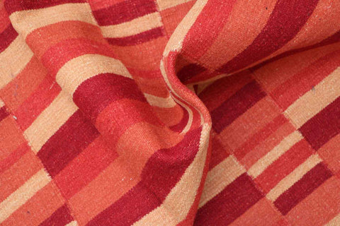 140x200 cm Tuscana Kilim Tribal Wool Rugs Hand Knotted Red - Rugoutlet