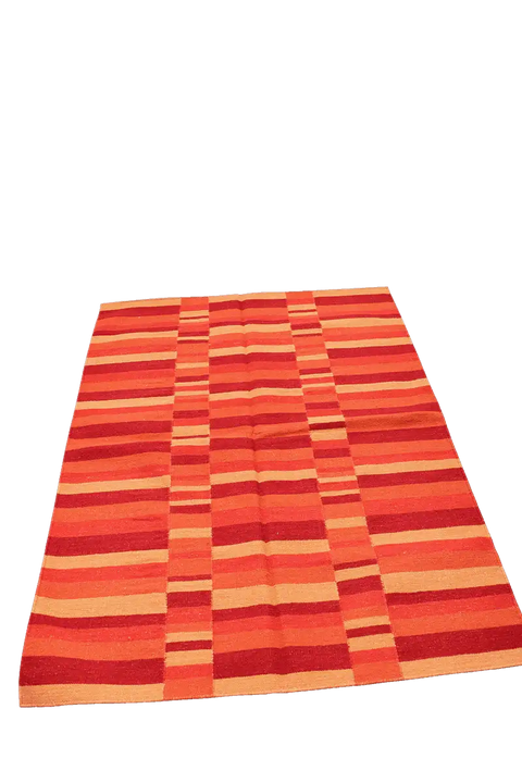 140x200 cm Tuscana Kilim Tribal Wool Rugs Hand Knotted Red - Rugoutlet