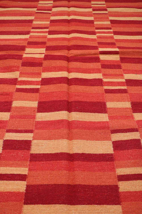 140x200 cm Tuscana Kilim Tribal Wool Rugs Hand Knotted Red - Rugoutlet