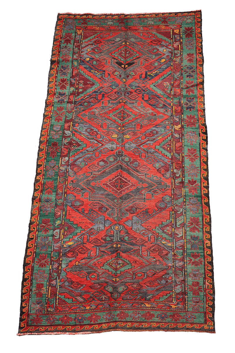 327x158 cm Turkish Kilim Sumak Tribal Wool Rugs Hand Knotted Peach - Rugoutlet