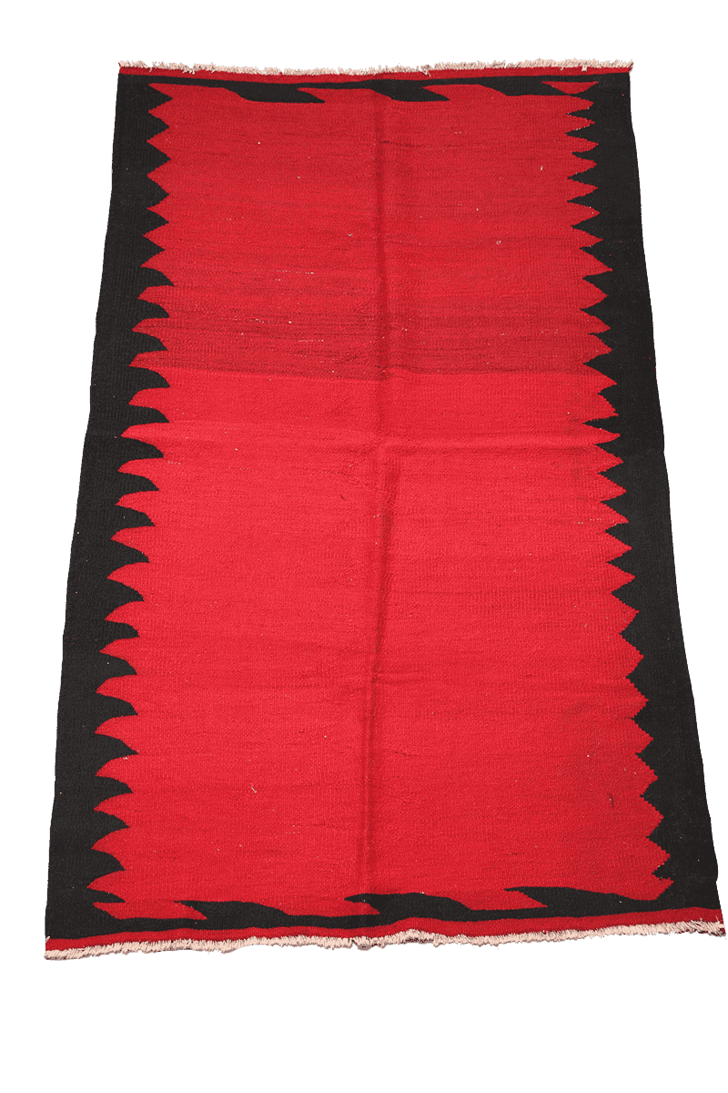 240x140 cm Qashqai Kilim Tribal Wool Rugs Hand Knotted Red - Rugoutlet