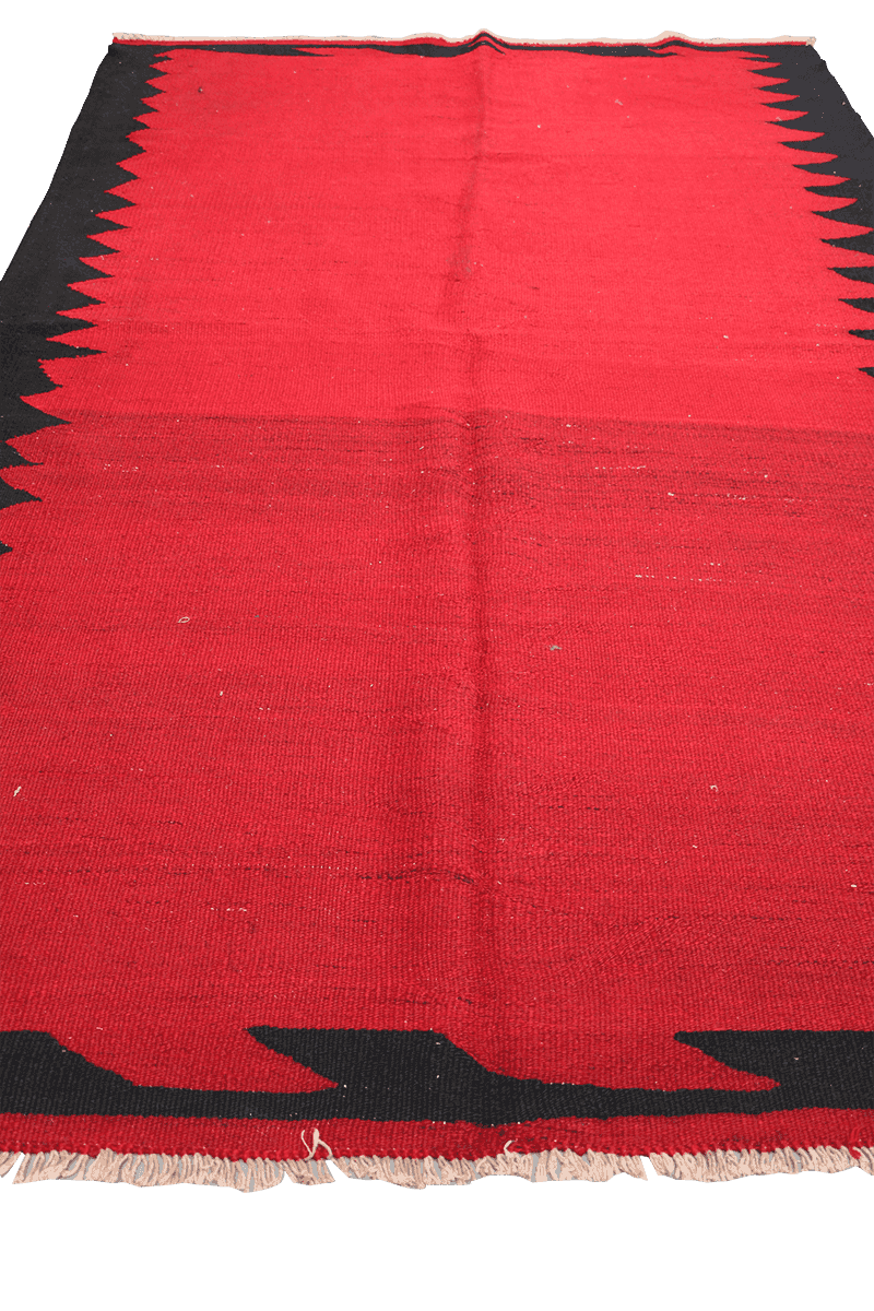 240x140 cm Qashqai Kilim Tribal Wool Rugs Hand Knotted Red - Rugoutlet