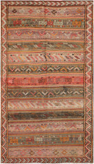 297x159 cm Antique Shahsavand Sumak Kilim Tribal Wool Rugs Hand Knotted Brown - Rugoutlet