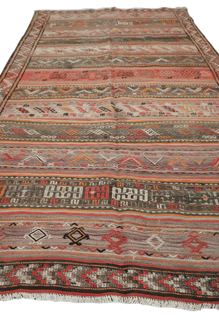 297x159 cm Antique Shahsavand Sumak Kilim Tribal Wool Rugs Hand Knotted Brown - Rugoutlet