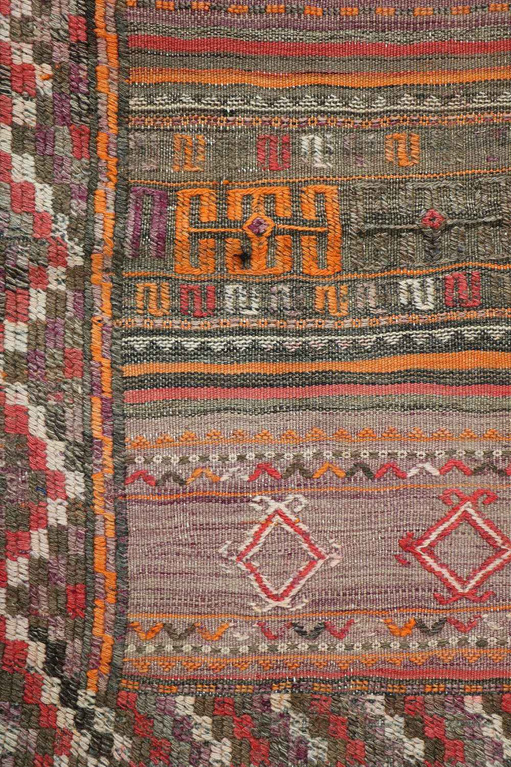 297x159 cm Antique Shahsavand Sumak Kilim Tribal Wool Rugs Hand Knotted Brown - Rugoutlet