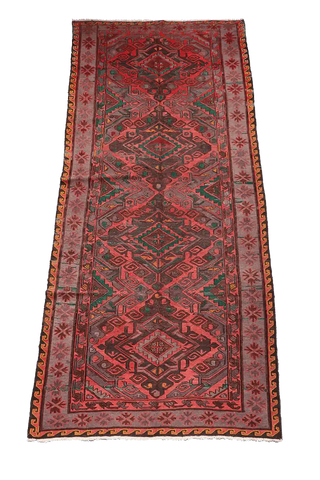 330x158cm Anatolian wool Kilim Sumak (Soumak) Handmade red and green - Rugoutlet
