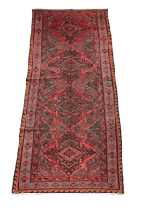 330x158cm Anatolian wool Kilim Sumak (Soumak) Handmade red and green