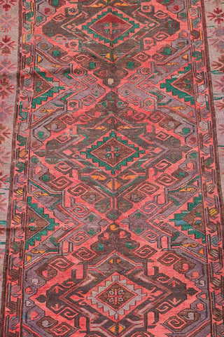 330x158cm Anatolian wool Kilim Sumak (Soumak) Handmade red and green - Rugoutlet