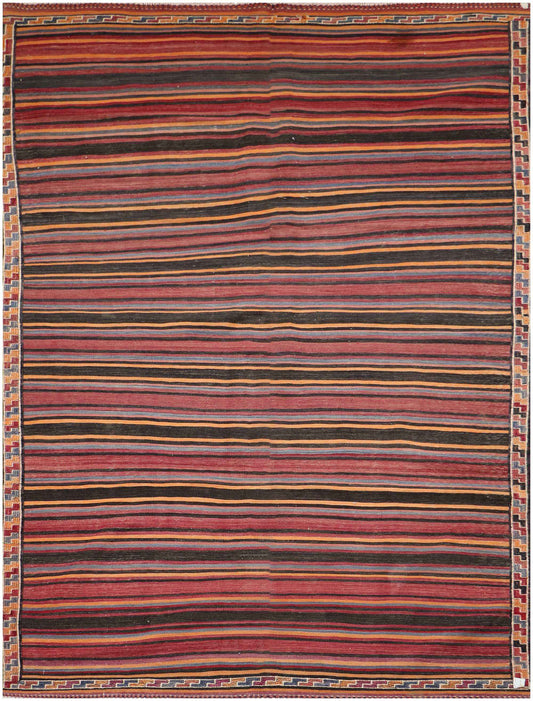 330x170 cm Qashqai Kilim Tribal Wool Rugs Hand Knotted Multi-Coloured