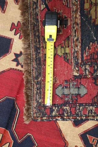 205x116cm Fine wool Kazak Sumak (Soumak) Kilim Blue and Red - 6840 - Rugoutlet