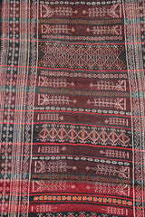 350x100 cm Baluch Sumak Kilim Tribal Wool Rug Handmade Maroon - Rugoutlet