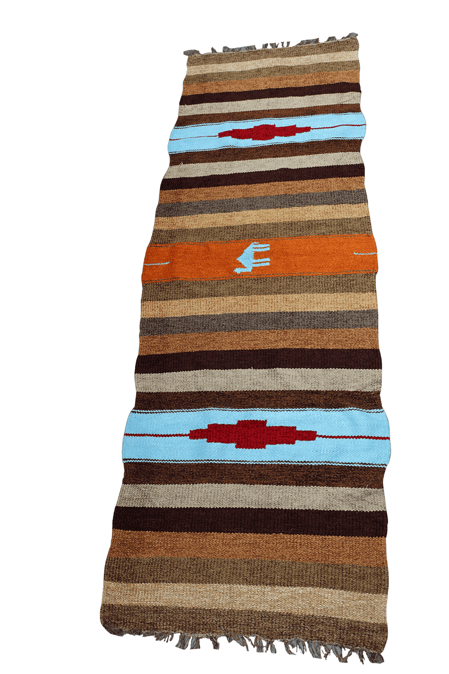 227x75 cm Kilim Tribal Wool Rug Handmade Multi Colored - Rugoutlet