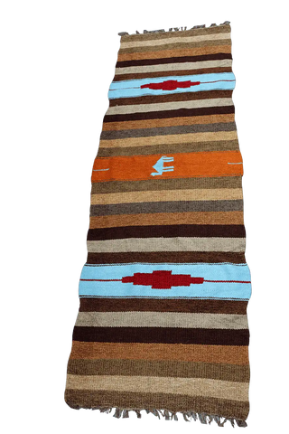 227x75 cm Kilim Tribal Wool Rug Handmade Multi Colored - Rugoutlet