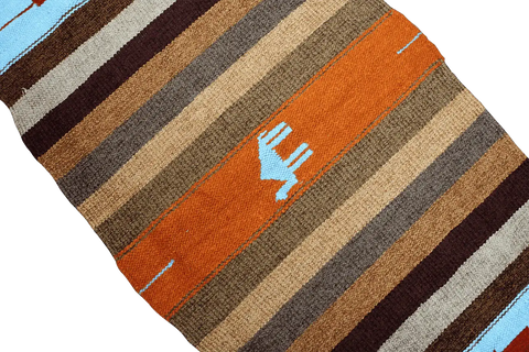 227x75 cm Kilim Tribal Wool Rug Handmade Multi Colored - Rugoutlet