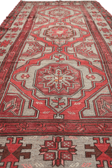 320x165 cm Anatolian Kilim Sumak Tribal Wool Rug Handmade Red Grey - Rugoutlet